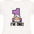 thumbnail image 4 of Inktastic 1st Birthday Cow Farm Party Girls 1 Year Old Girls Long Sleeve Baby Bodysuit, 4 of 5