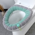 thumbnail image 5 of Double Color Soft Toilet Seat Cover Pad Warmer Stretchable Thicker Washable Cloth, 5 of 5