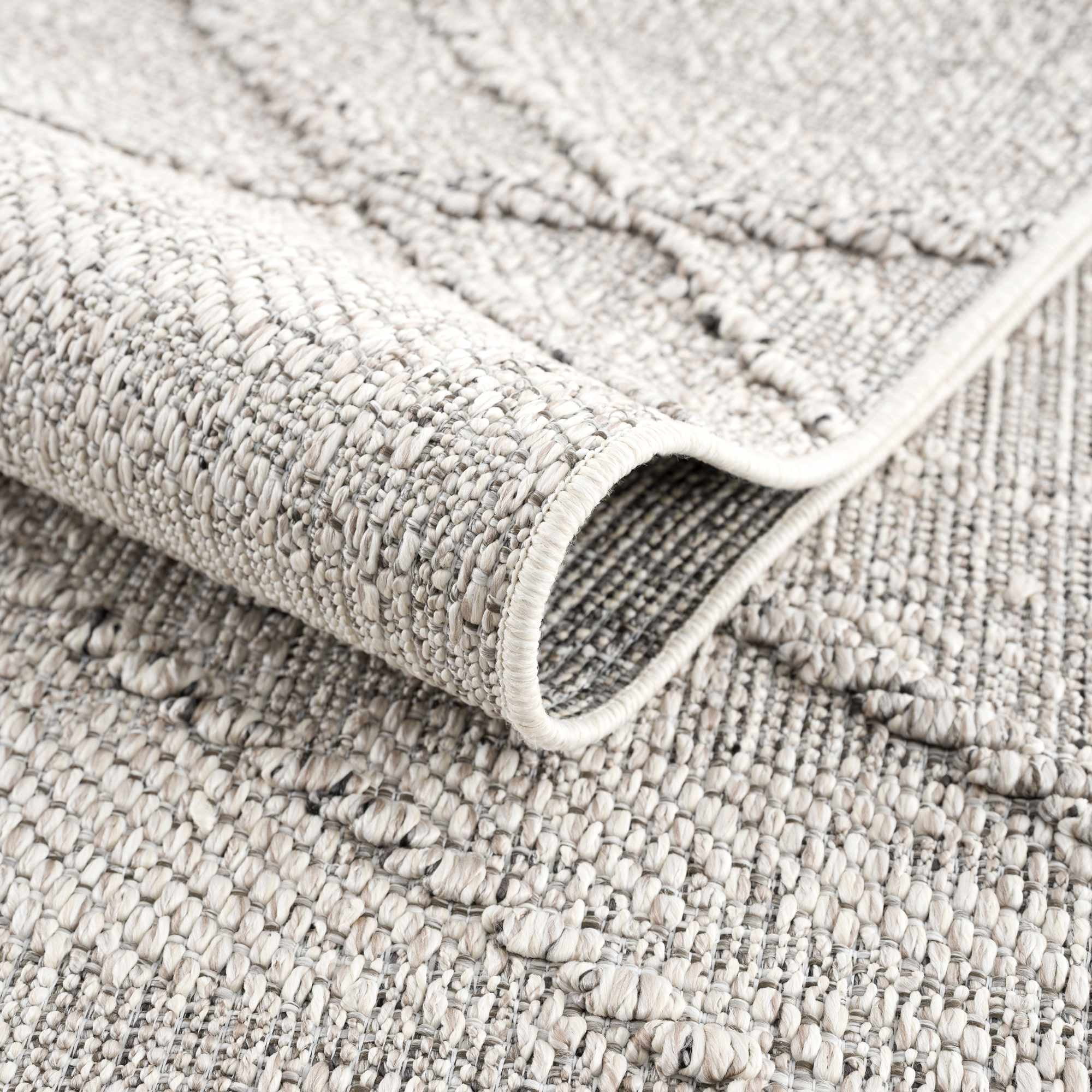 BoutiqueRugs Baqer Farmhouse Area Rug - Outdoor Safe - Beige, Taupe - 5' x 7'