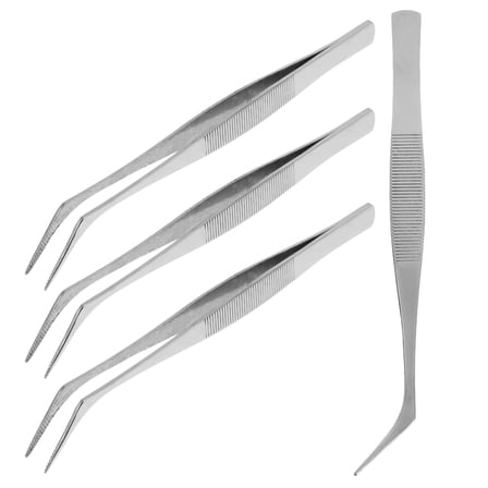 NICEXMAS Modeling Tweezers Lightweight Handy Design 4Pcs Silver