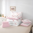 thumbnail image 6 of jejeloiu Cartoon Ballet Shoe 7-Piece Bedding Comforter Set,Cute Kawaii Bowknot Pattern King Bedding Sets For Kids Reversible, 6 of 8