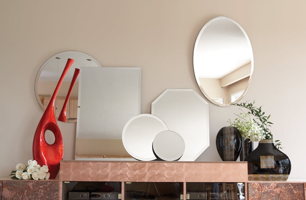 Tyler Dillon Oval Freamless Beveled Wall Mirror 36"H x 24"W