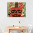 thumbnail image 2 of Orinice Tiki Design Hawaiian Flower Guitar Fine Art Aesthetic Poster & Print Wall Painting for Home Decor 16x12in, 2 of 6
