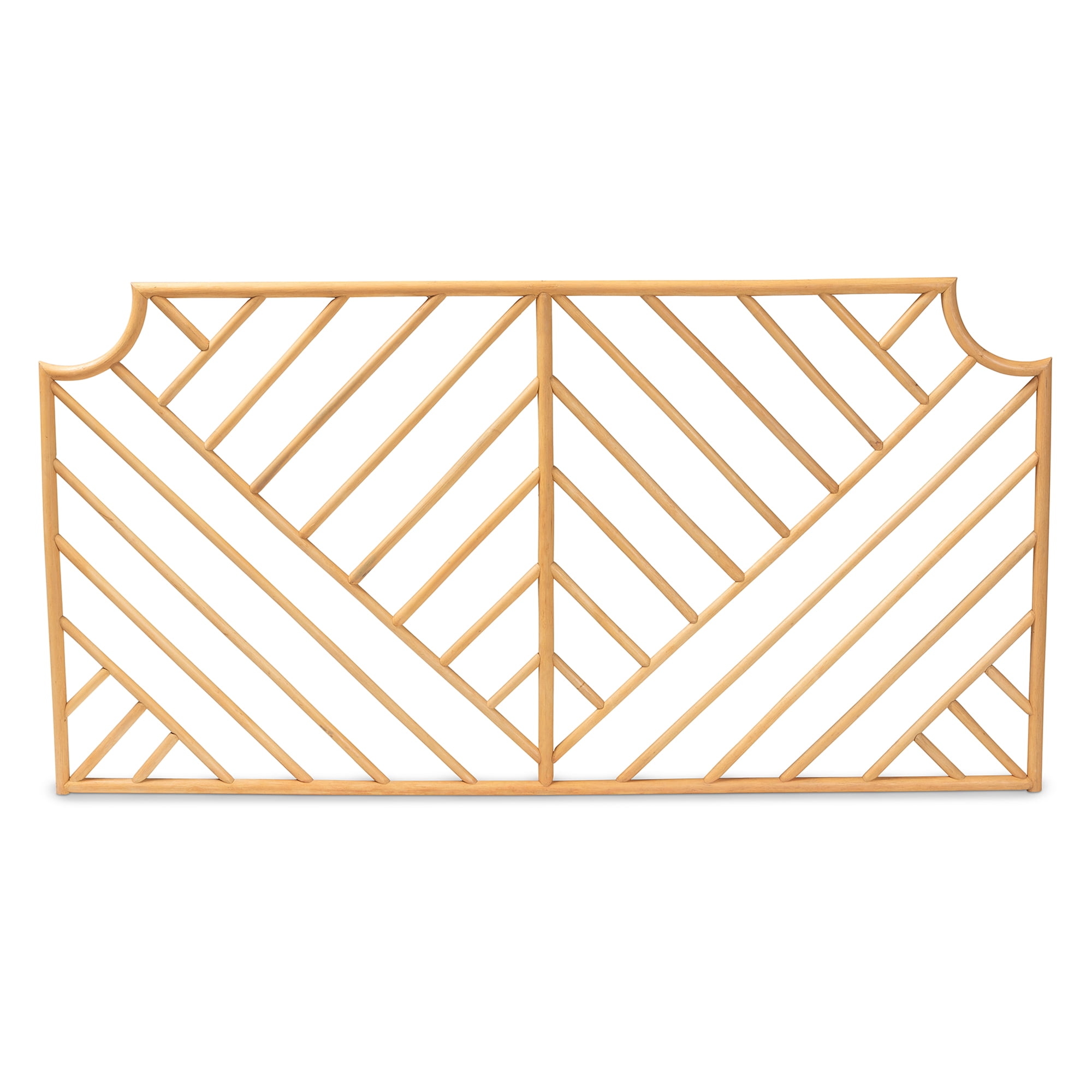 bali & pari Giza Rattan BOHO Headboard, Queen Size, Natural Brown