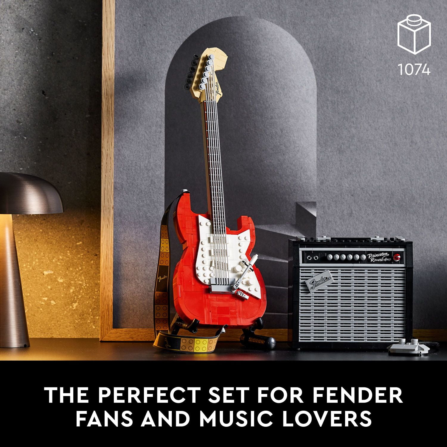 LEGO Ideas Fender Stratocaster 21329 DIY Guitar Model Building Set with 65 Princeton Reverb Amplifier & Accessories, Great Birthday Gift