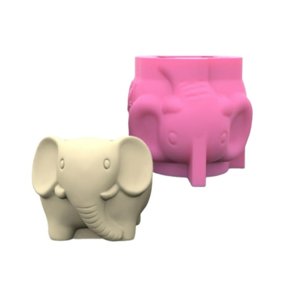 lanema Unique Elephant Shaped Succulent Pots Mould Silicone Epoxy Mould for Plant Vase Stylish Home Ornament Crafting Molds