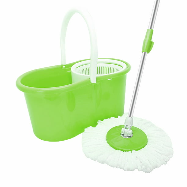 vrouw gewoontjes Perforatie Spin Mop Bucket System Easy Wring Twist and Shout Spin Mop with a Bucket  and 2 Microfiber Mop Heads Hardwood Floor Cleaning System Green -  Walmart.com
