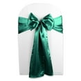 thumbnail image 2 of Leading Linens 12 pc Emerald Green Satin Bow Sash Chair Cover Decoration - 108"x8" Elegant Sashes for Weddings Banquets Receptions Special Events Restaurants & Parties, 2 of 6