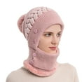 thumbnail image 5 of iHPH7 Gorros De Frio Para Mujeres Hat with Scarf Attached One Piece Cold Scarf Hats Christmas Gifts Neck Warmer Hooded Scarf for Women Winter Accessories for Women Pink One Size, 5 of 5