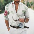 thumbnail image 1 of Camisa para hombre , informal, de calle, para exteriores, para uso diario, otoño e invierno, camisa floral de manga larga, suelta y cómoda, impresión 3D, 1 of 6