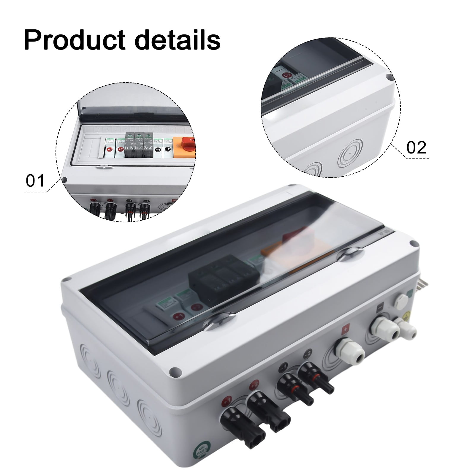1000V 2In1 Out 2 String Solar Pv Array Solar Photovoltaic Combiner Box Solar Panels Inverter for Residential Rooftop Pv Plants