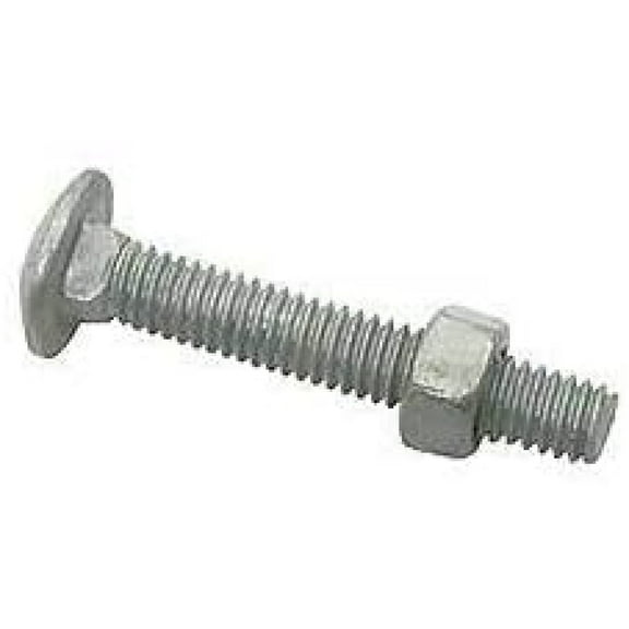 3/8"-16 x 4" Hot Dipped Galvanized Carriage Bolt w/Nuts, Grade A, Full Thread, Quantity 50 - by Bilot,