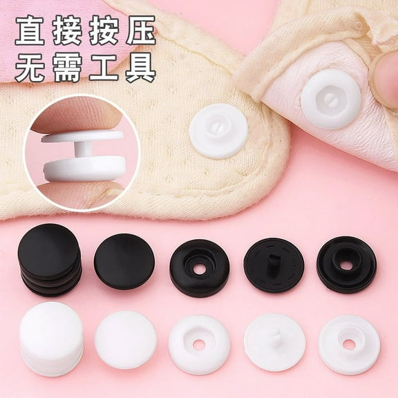CYLINDSOME 100 Sets No-sewing Clothing Buttons Plastic Snaps Buttons Clothes Buttons For Diy Crafting