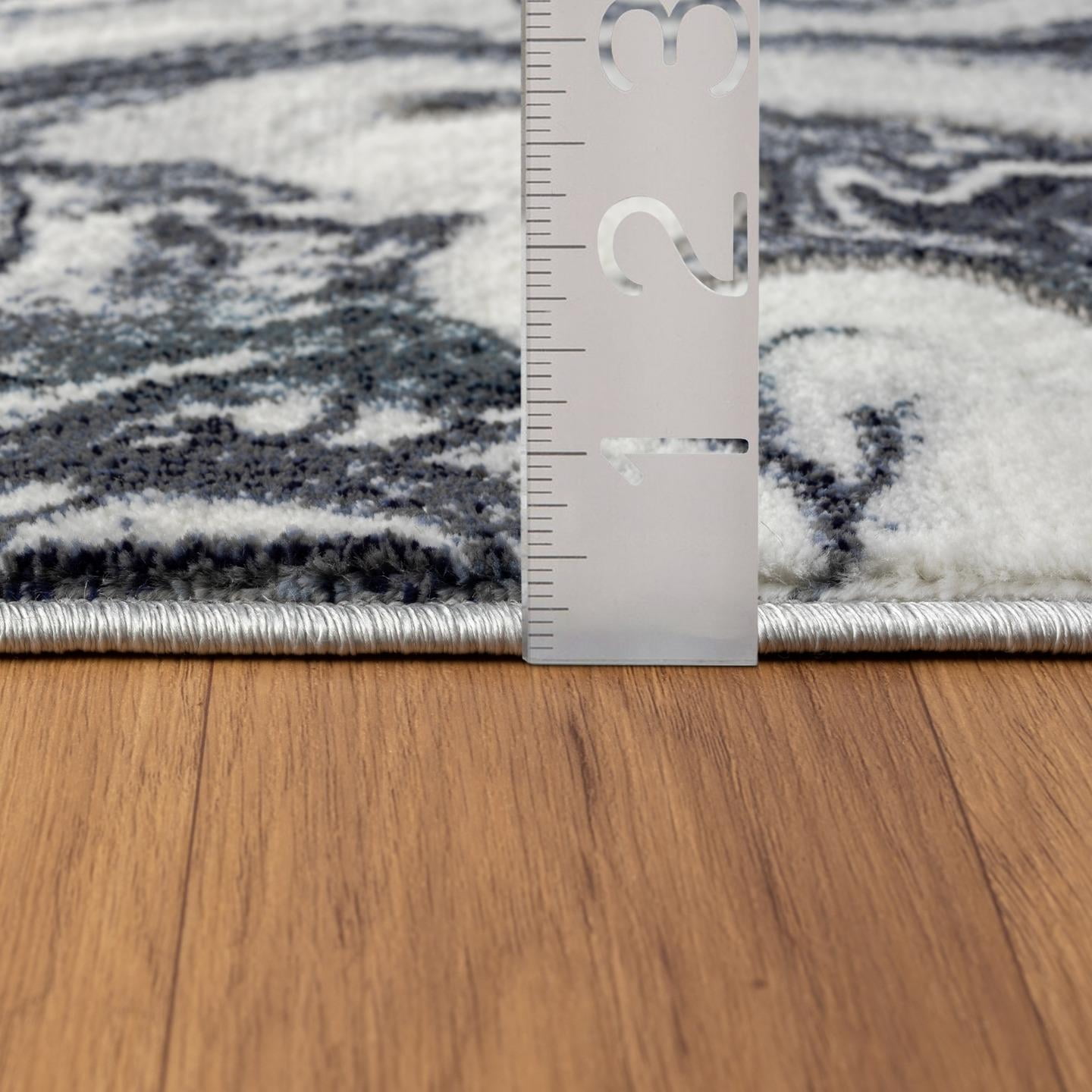 Luxe Weavers Marble Abstract Blue 2x7 Area Rug Indoor Area Rug for Living Rooms