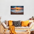 thumbnail image 2 of HFDF Ocean Beach Wall Art Living Room Decor Sunset Ocean Landscape Pictures Wall Decor Hawaii Coastal Beach Skyline Canvas Prints Painting Nature Seascape for Bathroom Decoration 10x8inch Framed, 2 of 6
