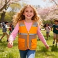 thumbnail image 6 of REDARER Kids Reflective Mesh Vest Sleeveless Zipper Top for Youth Outdoor Service and Activity Wear with Pockets,7-8 Years, 6 of 8