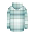 thumbnail image 5 of Womens Plaid Jackets Hooded Full Zip Drawstring Outwear Casual Loose Thermal Fall Winter Cardigan With Pockets (L, Green-A), 5 of 6