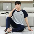 thumbnail image 2 of Conjunto de pijama de algodón para hombre, ropa de hogar holgada de manga fino corto, nuevo estilo, verano 2023, 2 of 5