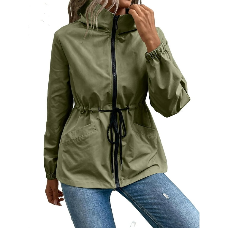 Army green windbreaker clearance womens