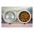 thumbnail image 1 of Modern Pet Mat for Food and Water, New York City Usa Landscape from Roof Apartment Balcony Photograph Image, Non-Slip Rubber Mat for Dogs and Cats, 18" X 12", by Ambesonne, 1 of 2