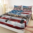 thumbnail image 3 of Manfei Vintage Airplane Aircraft Queen Sheet Sets,Modern Graffiti Flat Sheet,American Flag Print Queen Fitted Sheet For Kids,Ultra Soft Home Decor,4 Pieces, 3 of 7