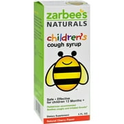2 Pack ZarBee's Naturals Children's Cough Syrup Natural Cherry Flavor 4 oz Each
