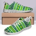 thumbnail image 4 of St Patricks Day Shoes for Women Breathable Running Sneakers Men Green Four Leaf Clover Shoes for Irish Festival Gift White Size 3.5, 4 of 5