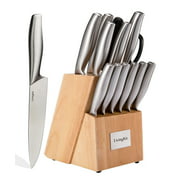 LivingKit Professional Stainless Steel Kitchen Knife set Knife Block Set (14-Piece)