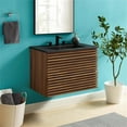 thumbnail image 2 of Modway Render 30" Wall-Mount Bathroom Vanity in Walnut Black, 2 of 9