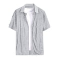 thumbnail image 4 of Tisuna Mens Sequin Shirts Short Sleeve Button Down Fashion Summer T-Shirts Mens Classic Collared Casual Shirts For Festival Party White Size Xs, 4 of 5