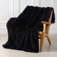 thumbnail image 1 of Tuddrom Decorative Extra Soft Faux Fur Throw Blanket 50 x 60Reversible Fuzzy Long Hair Shaggy Throw Blankets Fluffy Cozy Plush Fleece Comfy Microfiber Fur Blanket for Couch Sofa Bed Black, 1 of 1