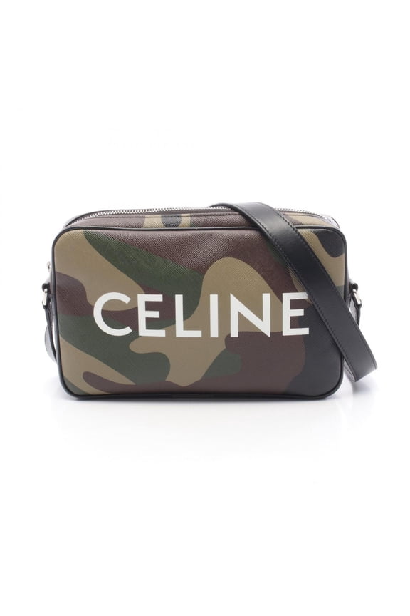 Pre-Owned Celine Medium Messenger Bag, Camouflage Shoulder Bag/Handbag, Coated Canvas and...