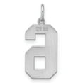 thumbnail image 3 of Auriga 925 Sterling Silver/Rhodium-plated Polished Number 6 Charm for Women (L-24mm, W-10mm), 3 of 6