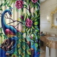 thumbnail image 2 of 150x180cm Colorful Flower Peacock Waterproof Shower Curtain, 2 of 7