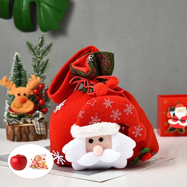Christmas Gift Bag Christmas Eve Gift Box Reusable Cookies Candy Treat Pouch Holiday Gift Bag Party Favors Wrapping Packaging