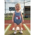 thumbnail image 3 of BemeyourBBs Baby Boys Baseball First Birthday Outfit Half Way To One Years Old Birthday Clothes Summer Romper Overalls Letter Baseball Embroidery Short Sleeve Bodysuits Jumpsuits Overalls, 3 of 9