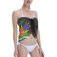 thumbnail image 3 of Women Haiti Coat Of Arms Sarong Coverups Chiffon Short Swimsuit Wrap Skirt Beach Bikini Tie Cover Up Wraps, 3 of 7