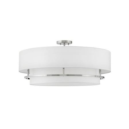 

Hinkley Lighting 38895 Graham 4 Light 30 Wide Semi-Flush Drum Ceiling Fixture - Nickel