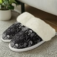 thumbnail image 4 of Chririnla Skeleton Black Cat Plush Slippers for Women Indoor Warm House Shoes Non-Slip with Anti-Skid Sole Winter Home Slippers, 4 of 7