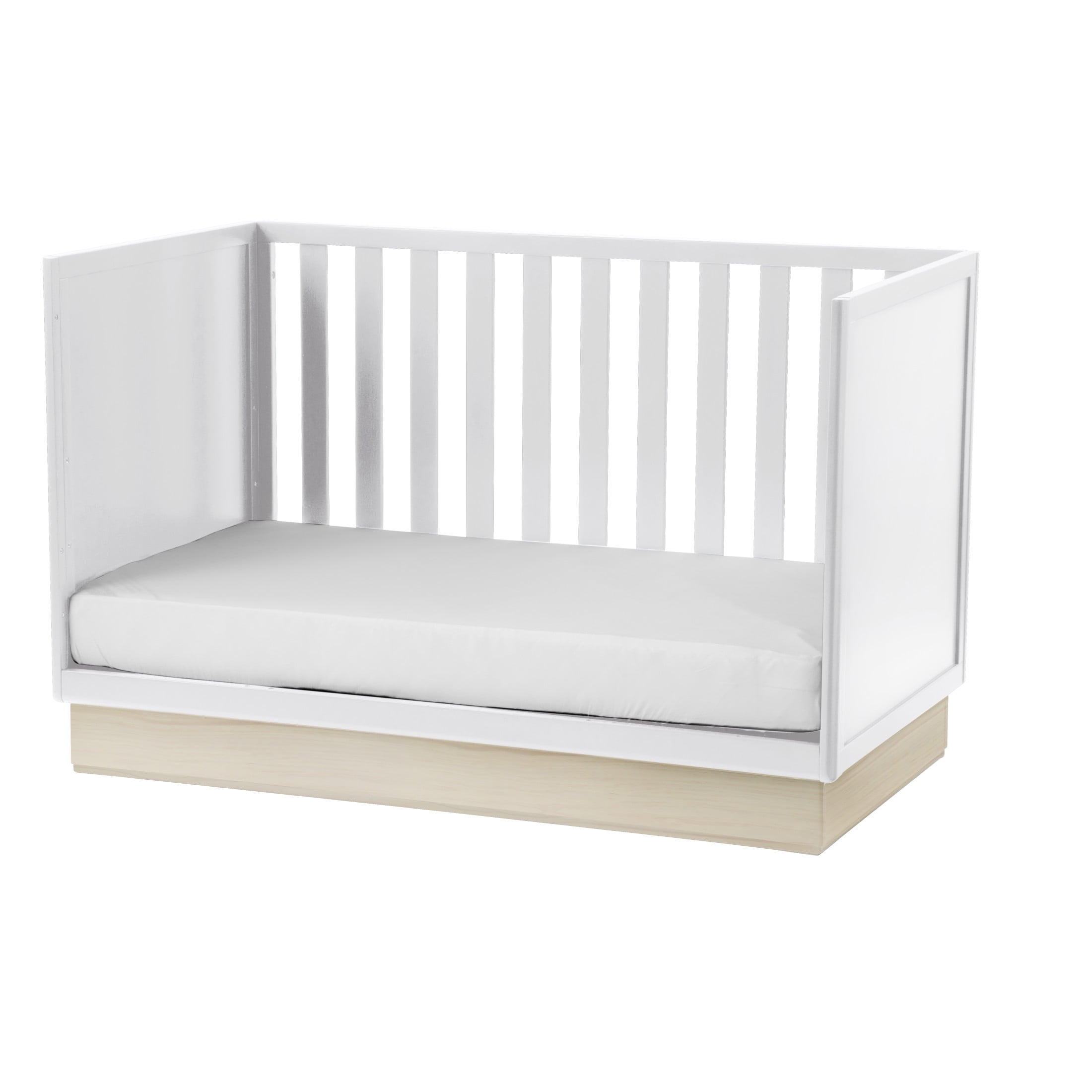 Little Seeds Dawn 4-in-1 Convertible Crib, White & Whitewash Natural