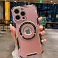 thumbnail image 3 of Compatible with iPhone 15 Pro Max Magnetic Stand Case Compatible with MagSafe Ring Kickstand Invisible Bracket Hollow Fashion Protection Shockproof Cover for Women Man Pink, 3 of 9
