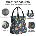 thumbnail image 3 of Pioneer Flower Floral Print Pattern Drawstring Lunch Bag Women - Drawstring Lunch Bag Insulated for Work Office - Stain-Resistant Large Lunchbags for Women with Multi-Pockets, 3 of 6