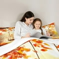thumbnail image 5 of Feelyou Fall Autumn Adult Full Size Comforter Sets, Orange Maple Leaf Bedding Comforter Set, Happy Harvest Bedding Sets, Microfiber Bedroom Decor,3 Pieces, 5 of 8