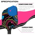 thumbnail image 3 of Kasaca Graphite T700 Carbon Fiber Pickleball Paddles, Grained Edge Guard, Honeycomb Core, Large Sweet Spot, Cushion Comfort Grip, USAPA Approved, Cute Paddle for Beginners Players, Women, Men, 3 of 6