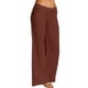 thumbnail image 1 of Pantalones palazzo anchos de cintura alta para mujer - Mezcla de lino con elástico fruncido - Pantalones informales para yoga/playa - Talla real, 1 of 6