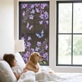 thumbnail image 2 of Purple Flowers Window Privacy Film, Butterfly Spring Floral Wooden Farmhouse Static Cling UV Sun Blocking Heat Control Window Tint Day and Night, Non-Adhesive One Way Privacy Cover 29.5''x78.7'', 2 of 7