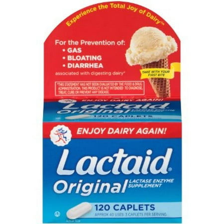 Lactaid caplets, Lactase Enzyme Supplément, 120-Count Box