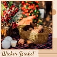 thumbnail image 3 of 6 Pcs Small Wicker Picnic Basket with Handle 12.6 x 8.27 x 3.15 Inches Oval Willow Woven Braided Gifts Basket for Harvest Flower Fruit Egg Christmas Thanksgiving Wedding Party Storage Decor, 3 of 7