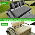 thumbnail image 3 of 10L0L Golf Cart Front Seat Cover Set for Yamaha G2 G9 G16 G22 Club Car DS Pre-2000, W/ Two Separate Seat Backs Cover , Gray+Black, 3 of 9