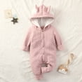 thumbnail image 2 of MuZeFu Baby Girl Clothes Clearance under 10.00 Toddler Baby Boys Girls Solid Color Cute Ears Winter Thick Keep Warm Jumpsuit Romper, 2 of 8